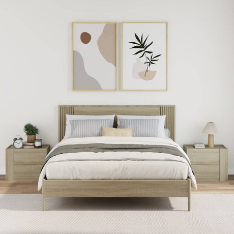 Vidaxl nachtkastjes 2 st wandgemonteerd 45x30x35 cm sonoma eikenkleur