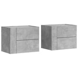 Vidaxl nachtkastjes 2 st wandgemonteerd 45x30x35 cm betongrijs