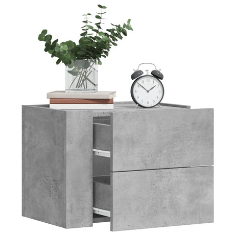 Vidaxl nachtkastjes 2 st wandgemonteerd 45x30x35 cm betongrijs