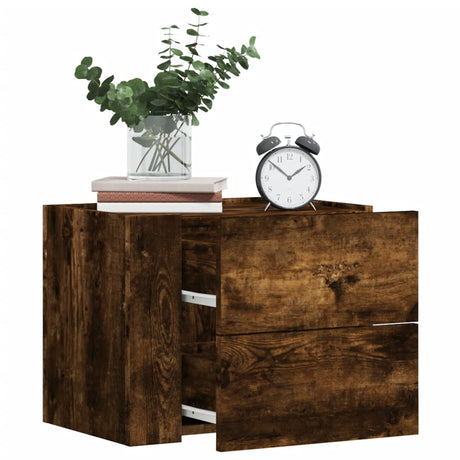 Vidaxl nachtkastjes 2 st wandgemonteerd 45x30x35 cm gerookt eikenkleur