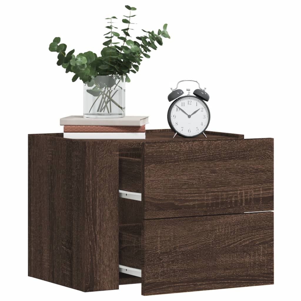 Vidaxl nachtkastje wandgemonteerd 45x30x35 cm bruin eikenkleurig