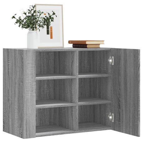 Vidaxl wandkast 75x35x60 cm bewerkt hout grijs sonoma eikenkleurig