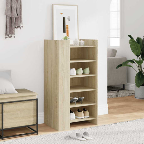 Vidaxxl Schuhschrank 52x37,5x100 cm Holzwerkstoff Sonoma-Eiche-farbig