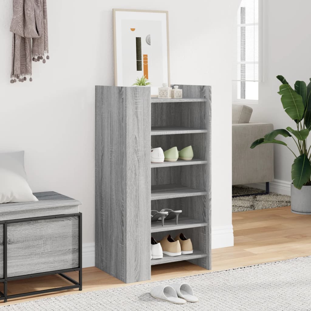 Vidaxx Schuhschrank 52x37,5x100 cm, Holzwerkstoff, Sonoma-Eiche, grau