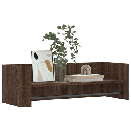 Vidaxl wandschap 100x35x30,5 cm bewerkt hout bruin eikenkleurig