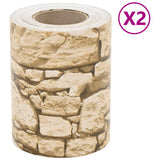 VidaXL Garten-Sichtschutz 2 Stück grobes Steinmuster 35x0,19 m PVC grau