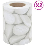 VidaXL Garten-Sichtschutz 2 Stück Marmorkiesmuster 35x0,19 m PVC grau