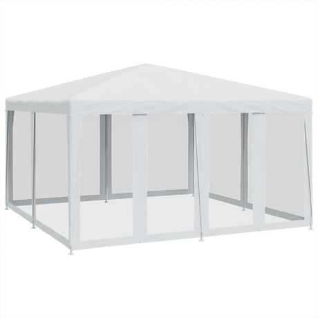 VidaXL Partyzelt mit 8 Mesh-Seitenwänden 4x4 m HDPE weiß