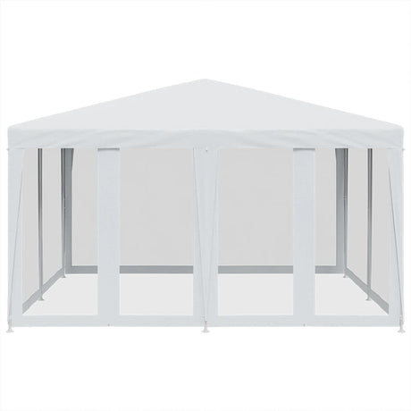 VidaXL Partyzelt mit 8 Mesh-Seitenwänden 4x4 m HDPE weiß