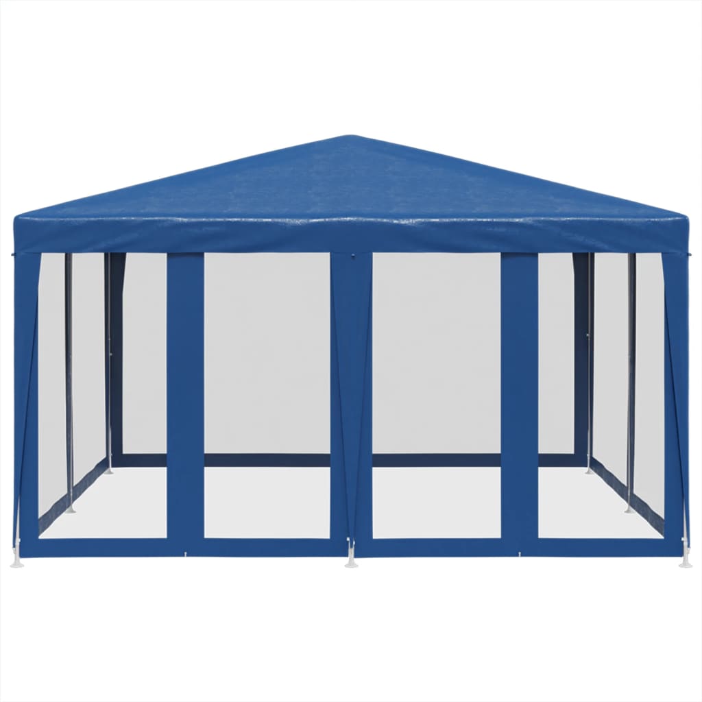 VidaXL Partyzelt mit 8 Mesh-Seitenwänden 4x4 m HDPE blau