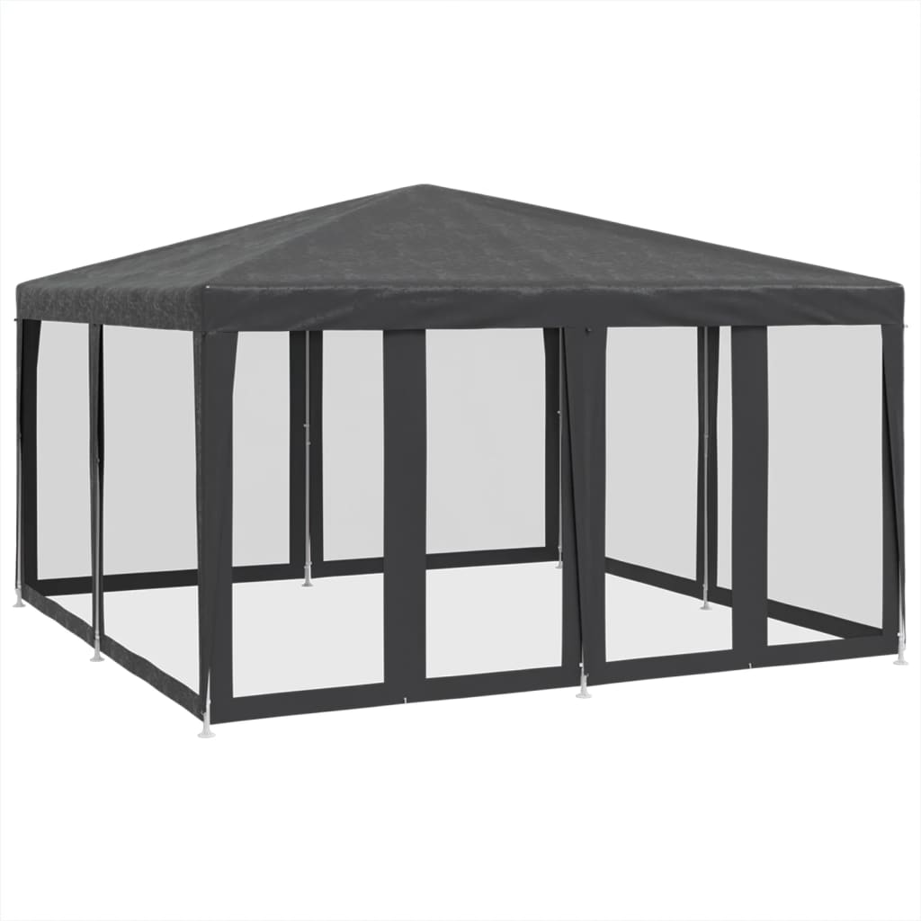 VidaXL Partyzelt mit 8 Mesh-Seitenwänden 4x4 m HDPE Anthrazit