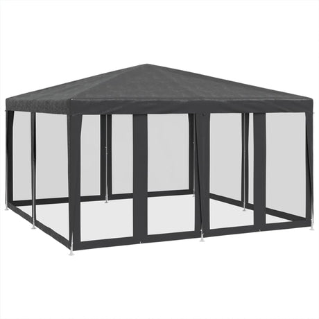 VidaXL Partyzelt mit 8 Mesh-Seitenwänden 4x4 m HDPE Anthrazit