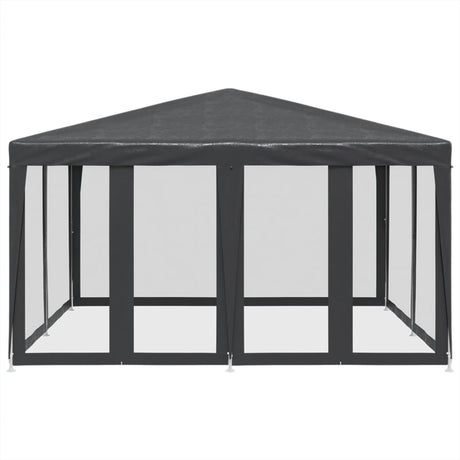 VidaXL Partyzelt mit 8 Mesh-Seitenwänden 4x4 m HDPE Anthrazit