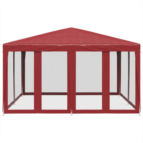 VidaXL Partyzelt mit 8 Mesh-Seitenwänden 4x4 m HDPE rot