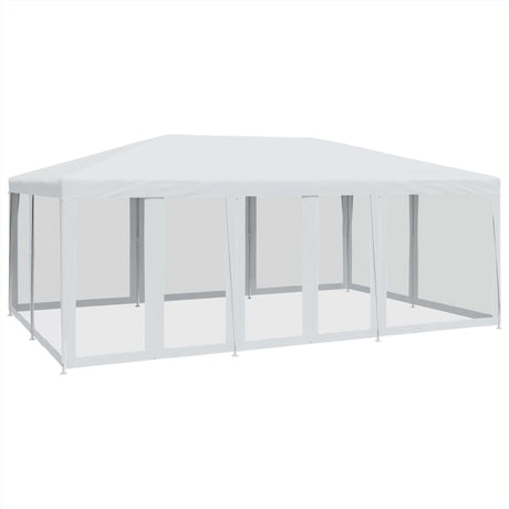 VidaXL Partyzelt mit 10 Mesh-Seitenwänden 6x4 m HDPE weiß