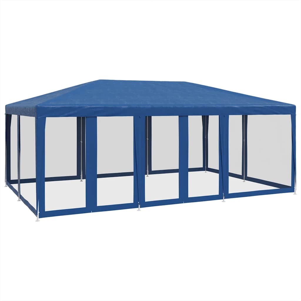 VidaXL Partyzelt mit 10 Mesh-Seitenwänden 6x4 m HDPE blau
