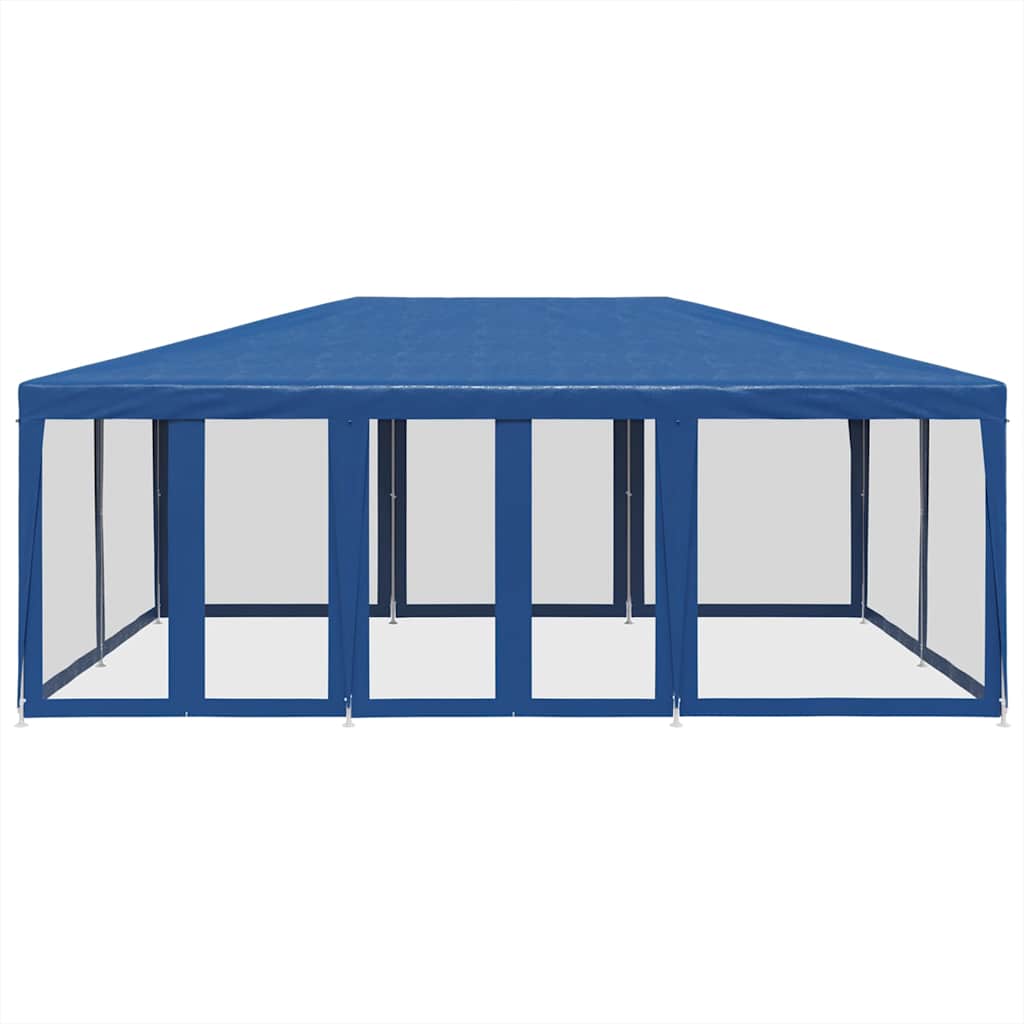 VidaXL Partyzelt mit 10 Mesh-Seitenwänden 6x4 m HDPE blau