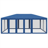 VidaXL Partyzelt mit 10 Mesh-Seitenwänden 6x4 m HDPE blau