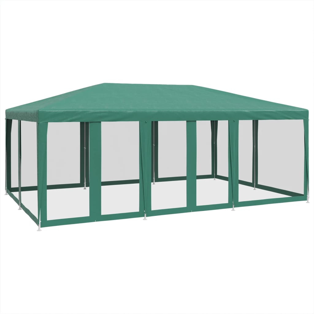 VidaXL Partyzelt mit 10 Mesh-Seitenwänden 6x4 m HDPE grün