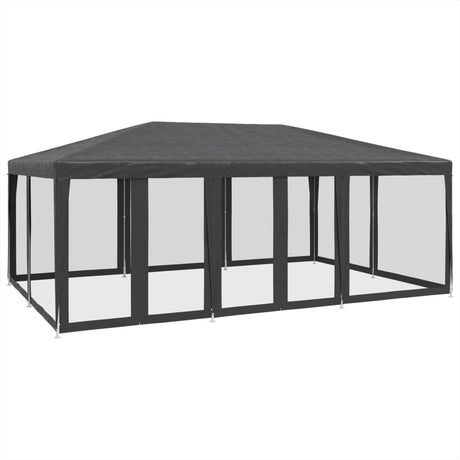 VidaXL Partyzelt mit 10 Mesh-Seitenwänden 6x4 m HDPE Anthrazit