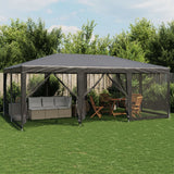 VidaXL Partyzelt mit 10 Mesh-Seitenwänden 6x4 m HDPE Anthrazit