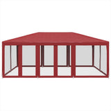 VidaXL Partyzelt mit 10 Mesh-Seitenwänden 6x4 m HDPE rot