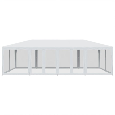 VidaXL Partyzelt mit 12 Mesh-Seitenwänden 8x4 m HDPE weiß