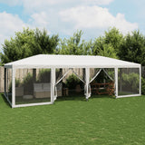 VidaXL Partyzelt mit 12 Mesh-Seitenwänden 8x4 m HDPE weiß