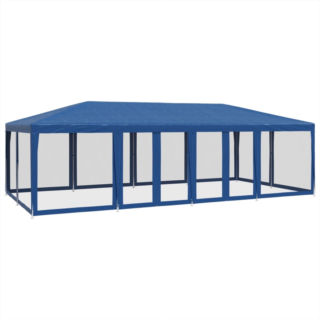 VidaXL Partyzelt mit 12 Mesh-Seitenwänden 8x4 m HDPE blau