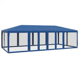 VidaXL Partyzelt mit 12 Mesh-Seitenwänden 8x4 m HDPE blau
