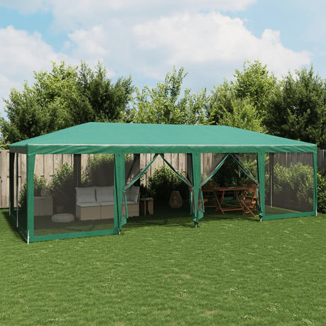 VidaXL Partyzelt mit 12 Mesh-Seitenwänden 8x4 m HDPE grün