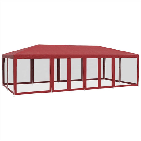 VidaXL Partyzelt mit 12 Mesh-Seitenwänden 8x4 m HDPE rot