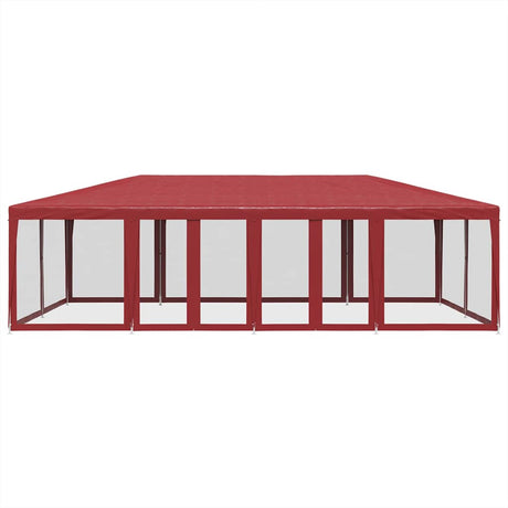 VidaXL Partyzelt mit 12 Mesh-Seitenwänden 8x4 m HDPE rot