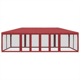 VidaXL Partyzelt mit 12 Mesh-Seitenwänden 8x4 m HDPE rot