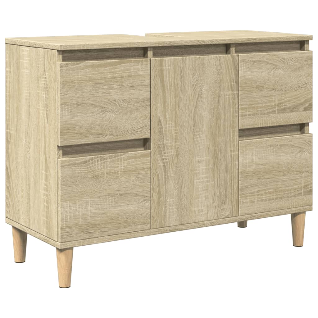 Vidaxl wastafelkast 80x33x60 cm bewerkt hout sonoma eikenkleurig