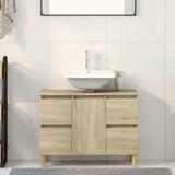 Vidaxl wastafelkast 80x33x60 cm bewerkt hout sonoma eikenkleurig