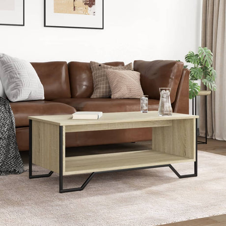 Vidaxl salontafel 100x51x40 cm bewerkt hout sonoma eikenkleurig