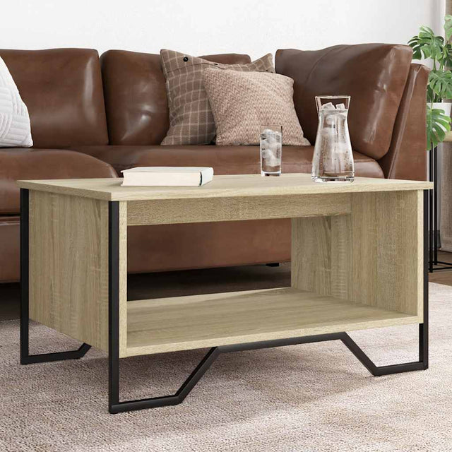 Vidaxl salontafel 75x51x40 cm bewerkt hout sonoma eikenkleurig