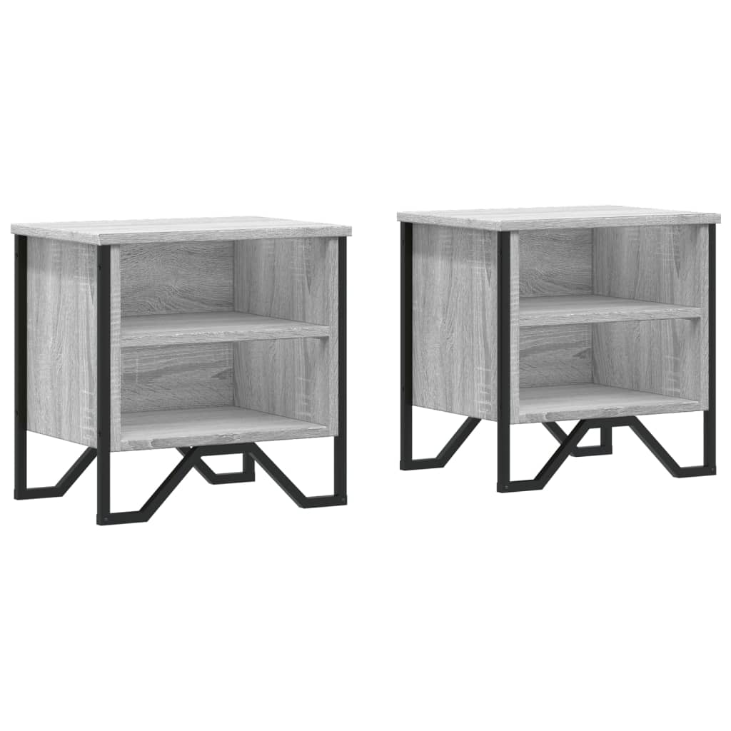 Vidaxl nachtkastjes 2 st 40x30x40 cm bewerkt hout grijs sonoma eiken