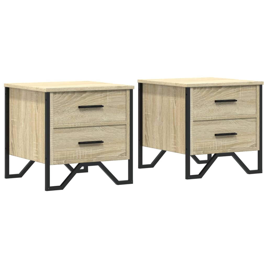 Vidaxl nachtkastjes 2 st 40x41x40 cm bewerkt hout sonoma eikenkleurig