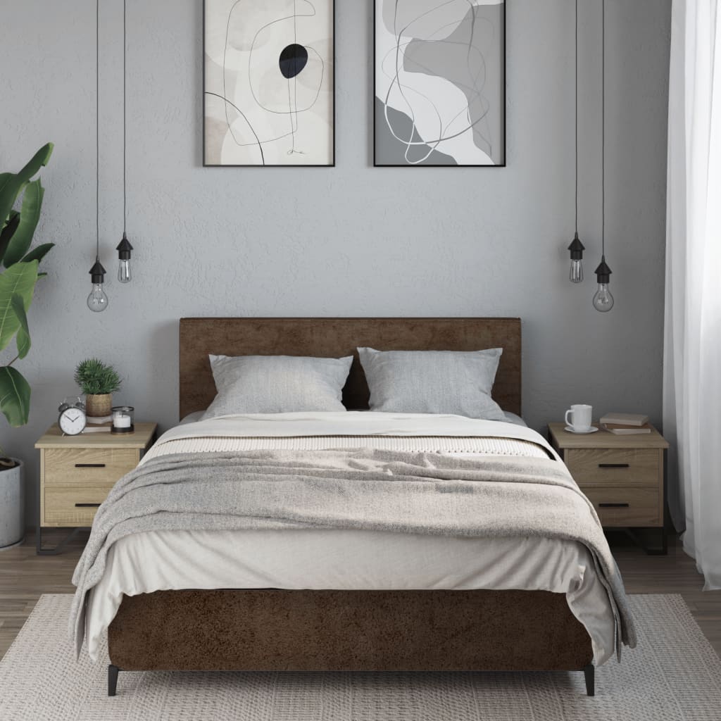 Vidaxl nachtkastjes 2 st 40x41x40 cm bewerkt hout sonoma eikenkleurig