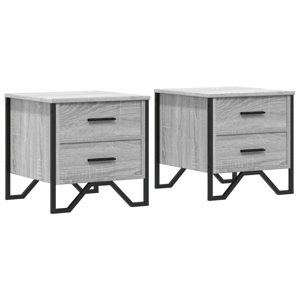 Vidaxl nachtkastjes 2 st 40x41x40 cm bewerkt hout grijs sonoma eiken