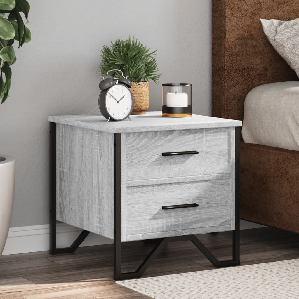 Vidaxl nachtkastjes 2 st 40x41x40 cm bewerkt hout grijs sonoma eiken