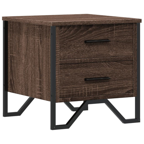 Vidaxl nachtkastje 40x41x40 cm bewerkt hout bruin eikenkleurig