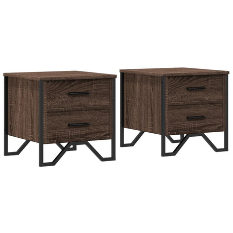 Vidaxl nachtkastjes 2 st 40x41x40 cm bewerkt hout bruin eikenkleurig