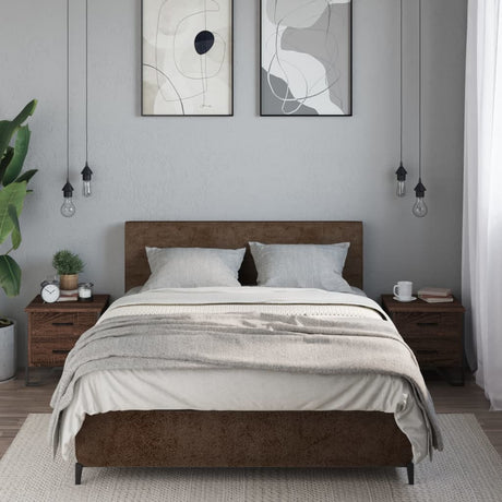 Vidaxl nachtkastjes 2 st 40x41x40 cm bewerkt hout bruin eikenkleurig