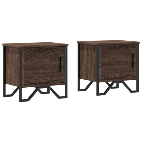 Vidaxl nachtkastjes 2 st 40x30x40 cm bewerkt hout bruin eikenkleur