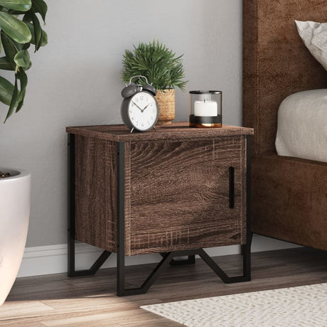 Vidaxl nachtkastjes 2 st 40x30x40 cm bewerkt hout bruin eikenkleur