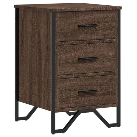 Vidaxl nachtkastje 40x41x60 cm bewerkt hout bruin eikenkleur