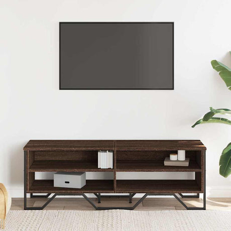 Vidaxl tv-meubel 122x34x41 cm bewerkt hout bruin eikenkleurig